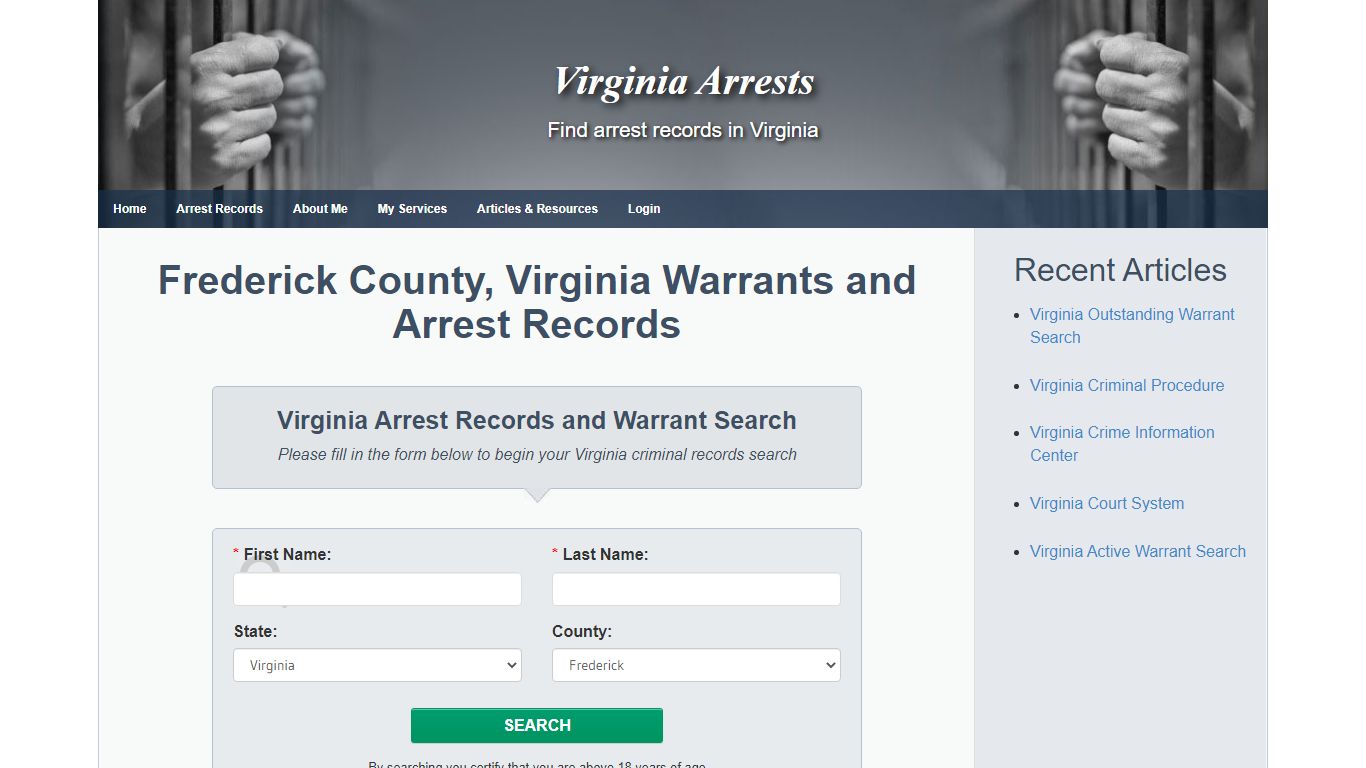 Frederick County, Virginia Warrants and Arrest Records